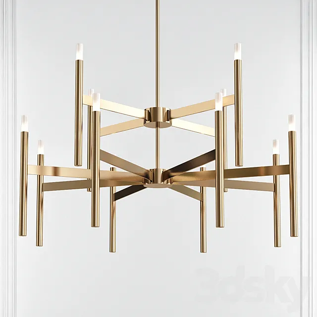 24 – Light Sputnik Modern Linear LED Chandelier 3ds Max