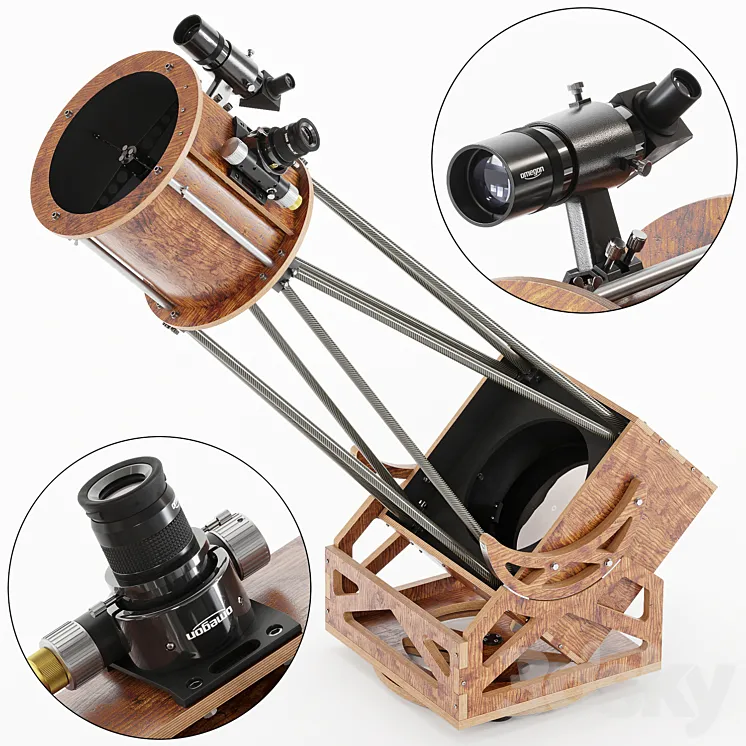 250 mm. dobson mount telescope 3DS Max