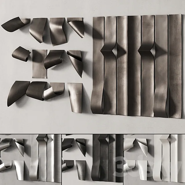 280 decorative wall art 12 metal wall sculptures P01 3ds Max