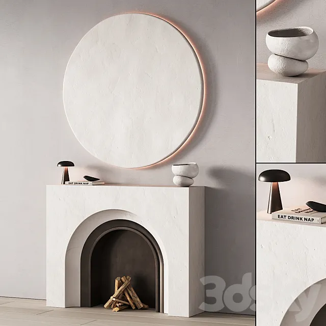 291 fireplace area decorative wall 09 minimal modern classic 00 3DS Max Model