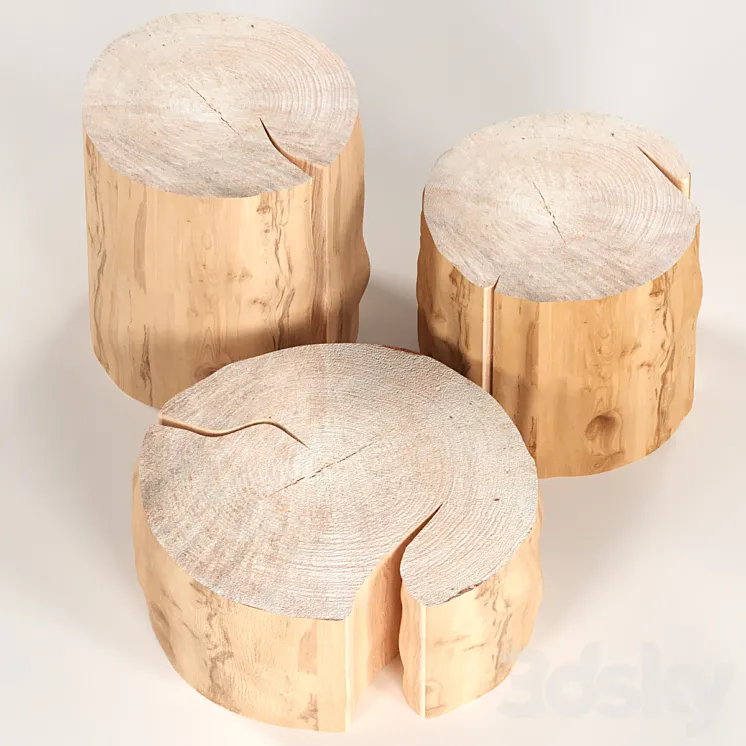 3 coffee table stump. 3DS Max