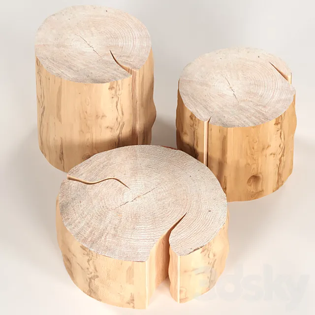 3 coffee table stump. 3DSMax File