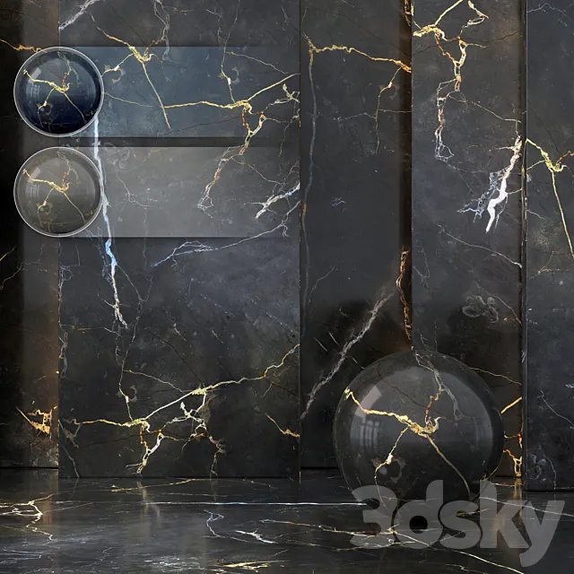 3 Imperial Gold Black Marble (Seamless – Tileable) 3ds Max