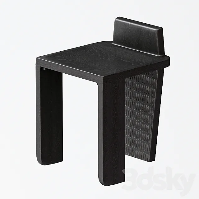 3-leg stool La Redoute Oreus 3DS Max Model