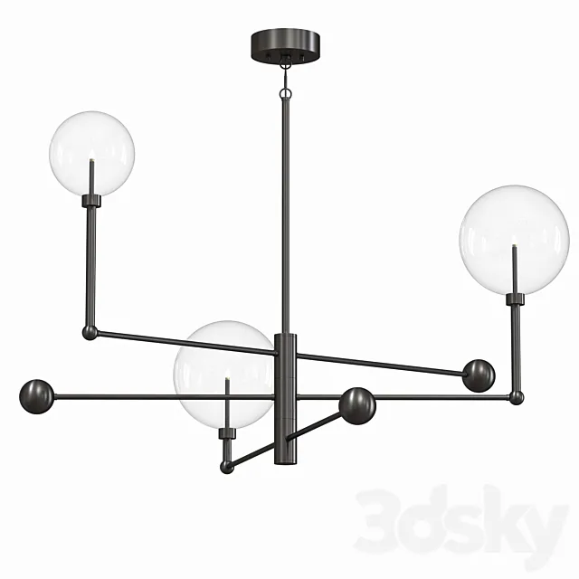 3-Light Chandelier in Oil Rubbed Bronze 3ds Max