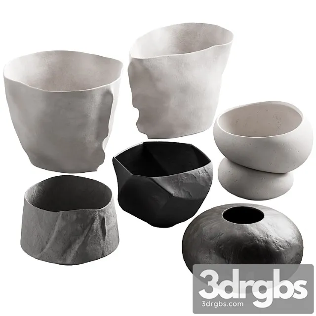 302 Decorative Vases And Pots 02 Deformed Folded Relief Vase 3dsmax Download