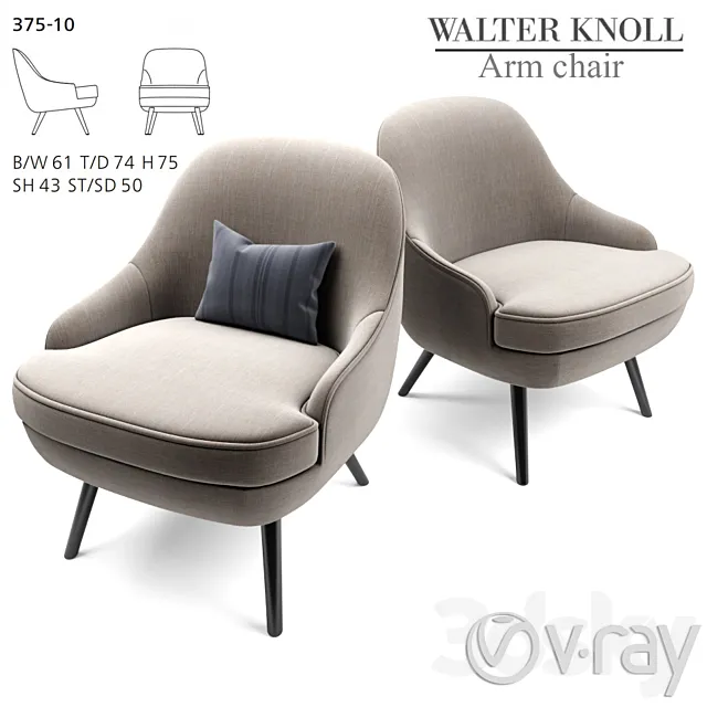 375 walter knoll Armchair 3DS Max Model