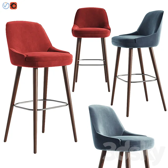 375 Walter Knoll Bar Stool & Counter Stool 3DS Max Model