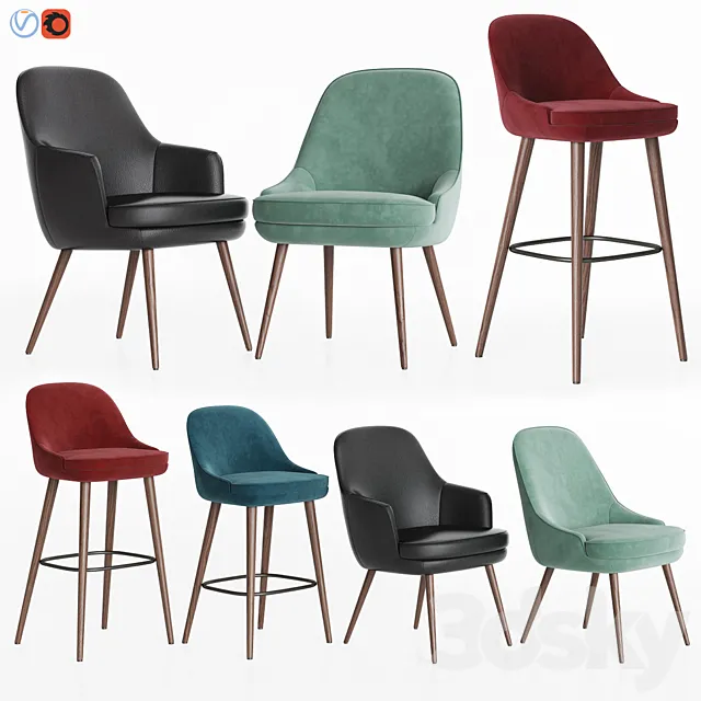 375 Walter Knoll Chairs Collection 3ds Max