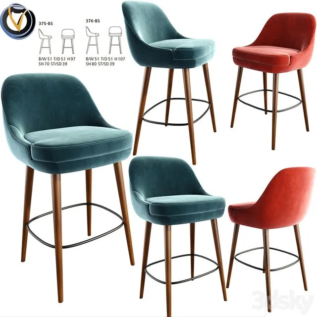 375 Walter Knoll Counter Bar Stool 3dsMax Model