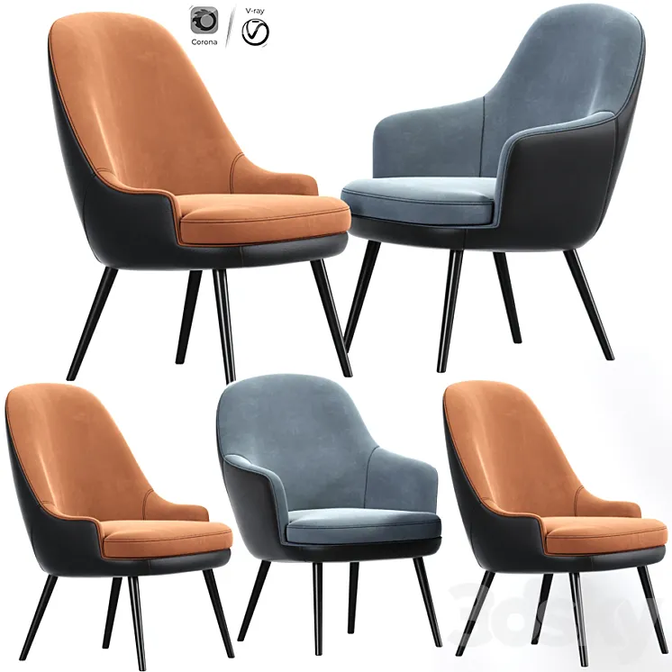 375 Walter Knoll Dining Chair Set 02 3DS Max
