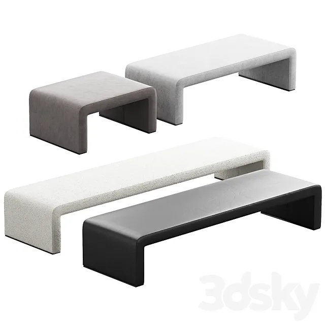 387 Labanca bench and ottoman by Tacchini 02 3DS Max Model