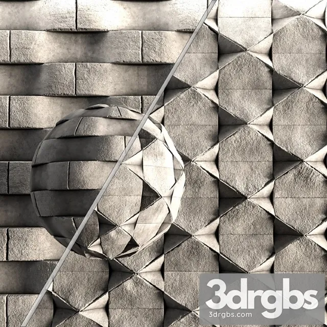 3D Concrete Decorative Wall Panel Vol 12 3dsmax Download