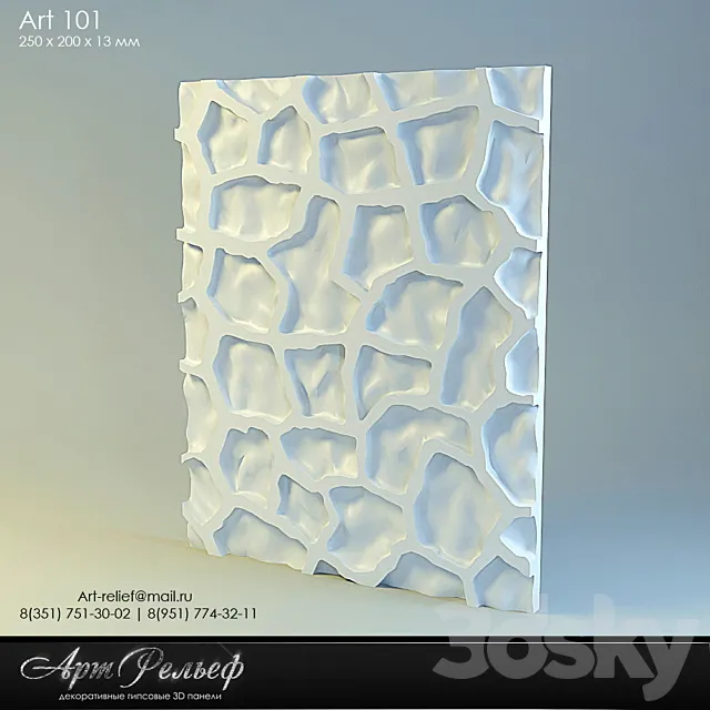 3d gypsum panel 101 from Art Relief 3DS Max Model