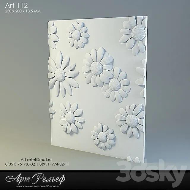 3d gypsum panel 112 from Art Relief 3DS Max Model