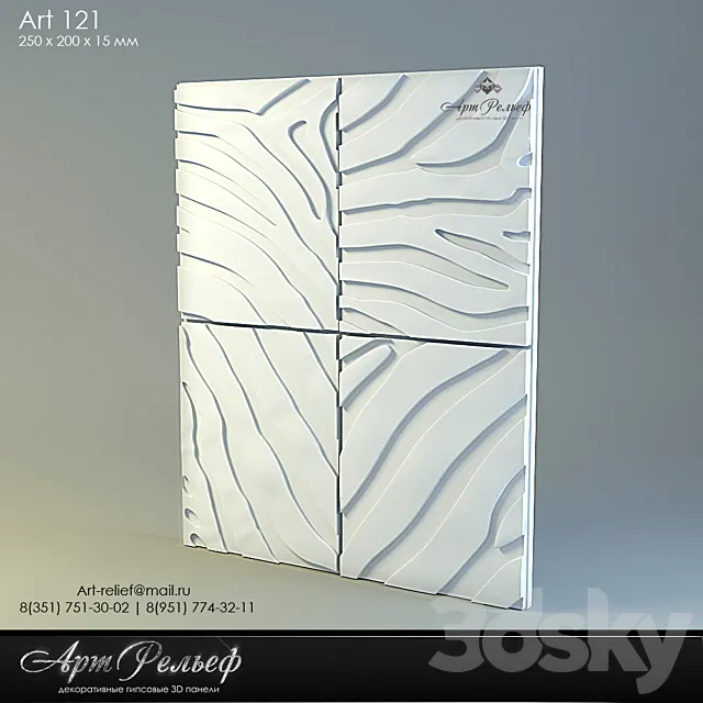 3d gypsum panel 121 from Art Relief 3DS Max Model