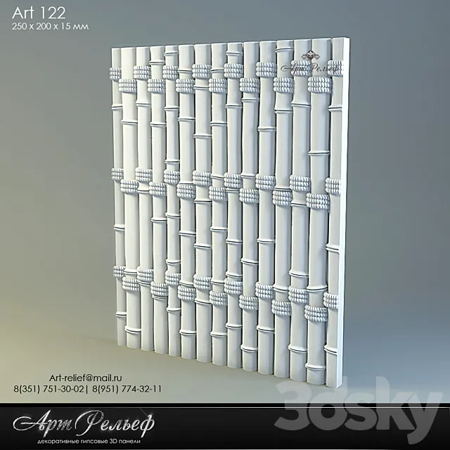 3d gypsum panel 122 from Art Relief 3DS Max Model