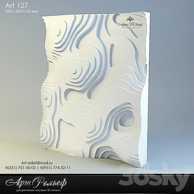 3d gypsum panel 127 from Art Relief 3DS Max Model