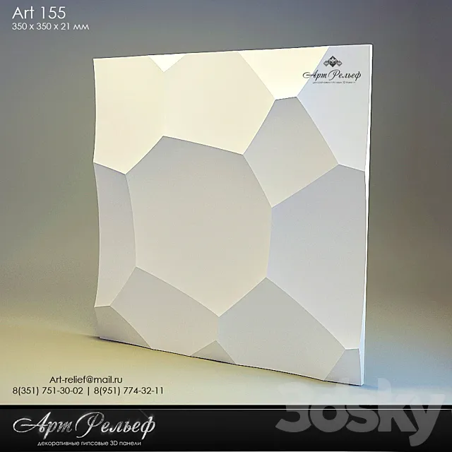 3d gypsum panel 155 from Art Relief 3DS Max Model