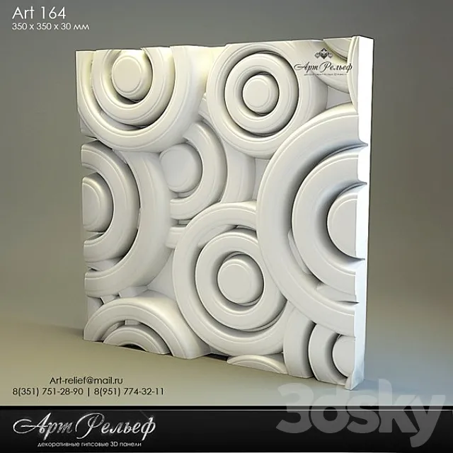 3d gypsum panel 164 from Art Relief 3ds Max