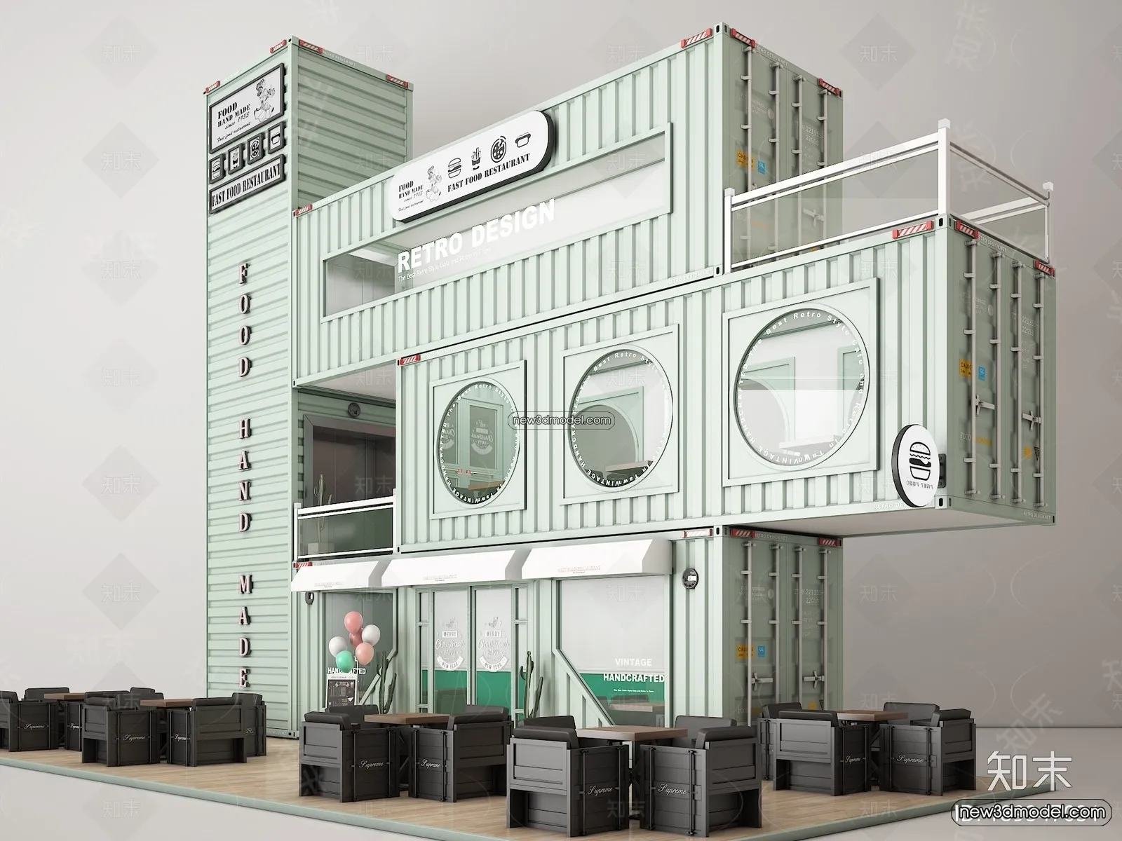 3D Model of Container Coffee – 3D Scene – 002 – VRAY