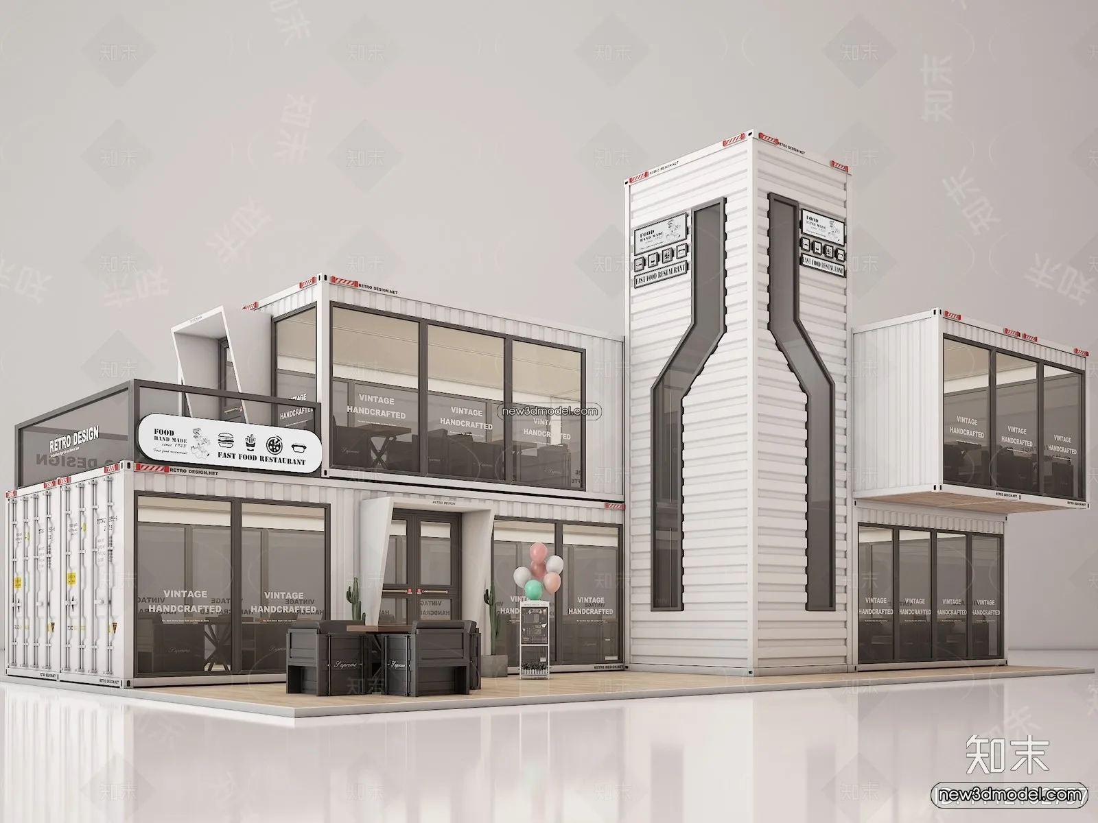 3D Model of Container Coffee – 3D Scene – 057 – VRAY