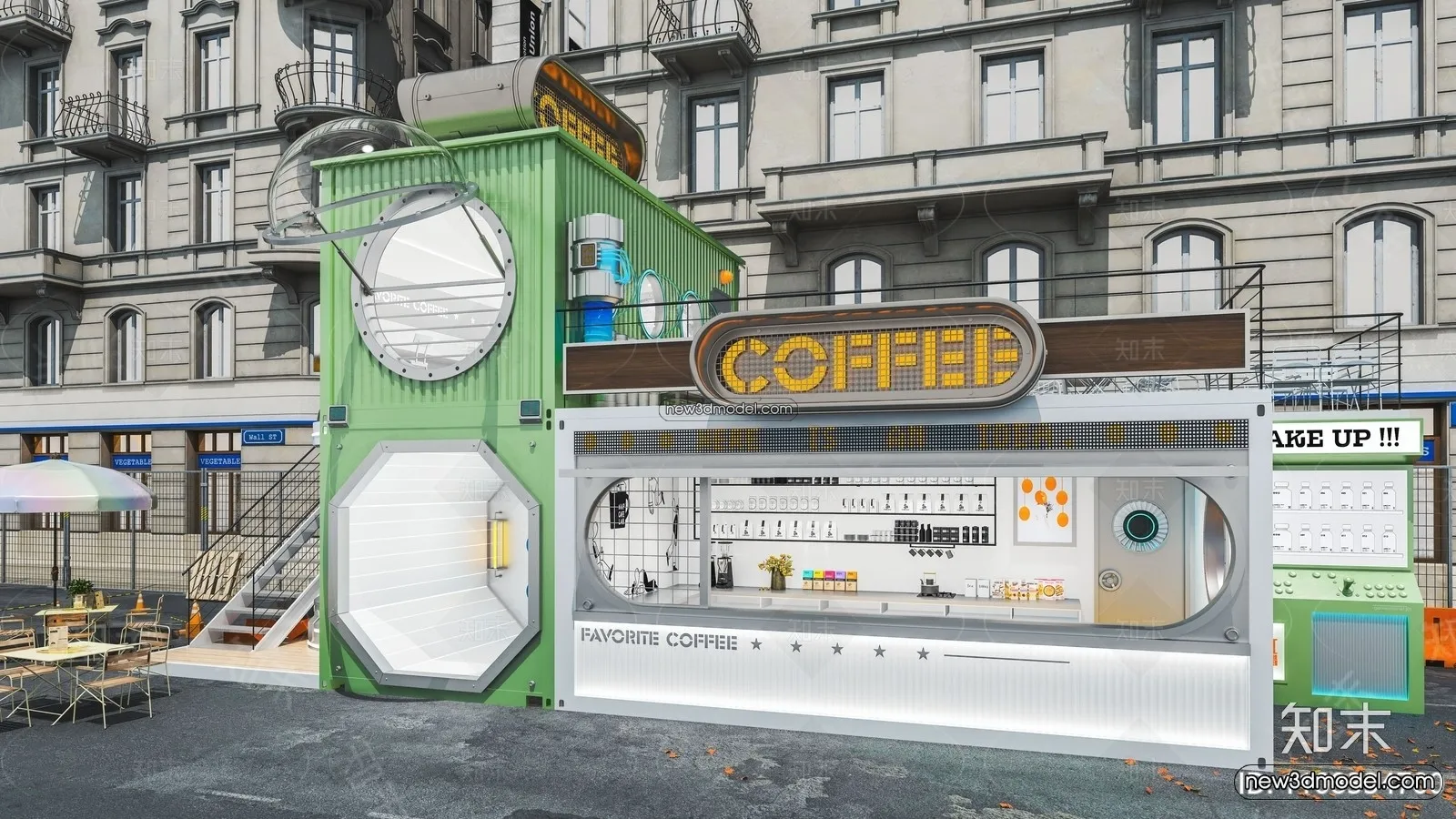 3D Model of Container Coffee – 3D Scene – 075 – VRAY