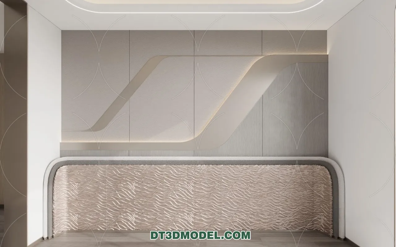 3D Model of Headboard – Bedroom Decoration 3D – 072 – CORONA