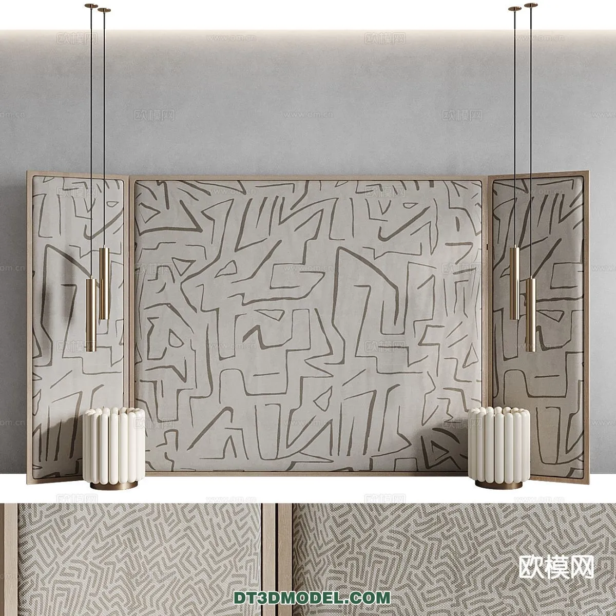 3D Model of Headboard – Bedroom Decoration 3D – 130 – VRAY