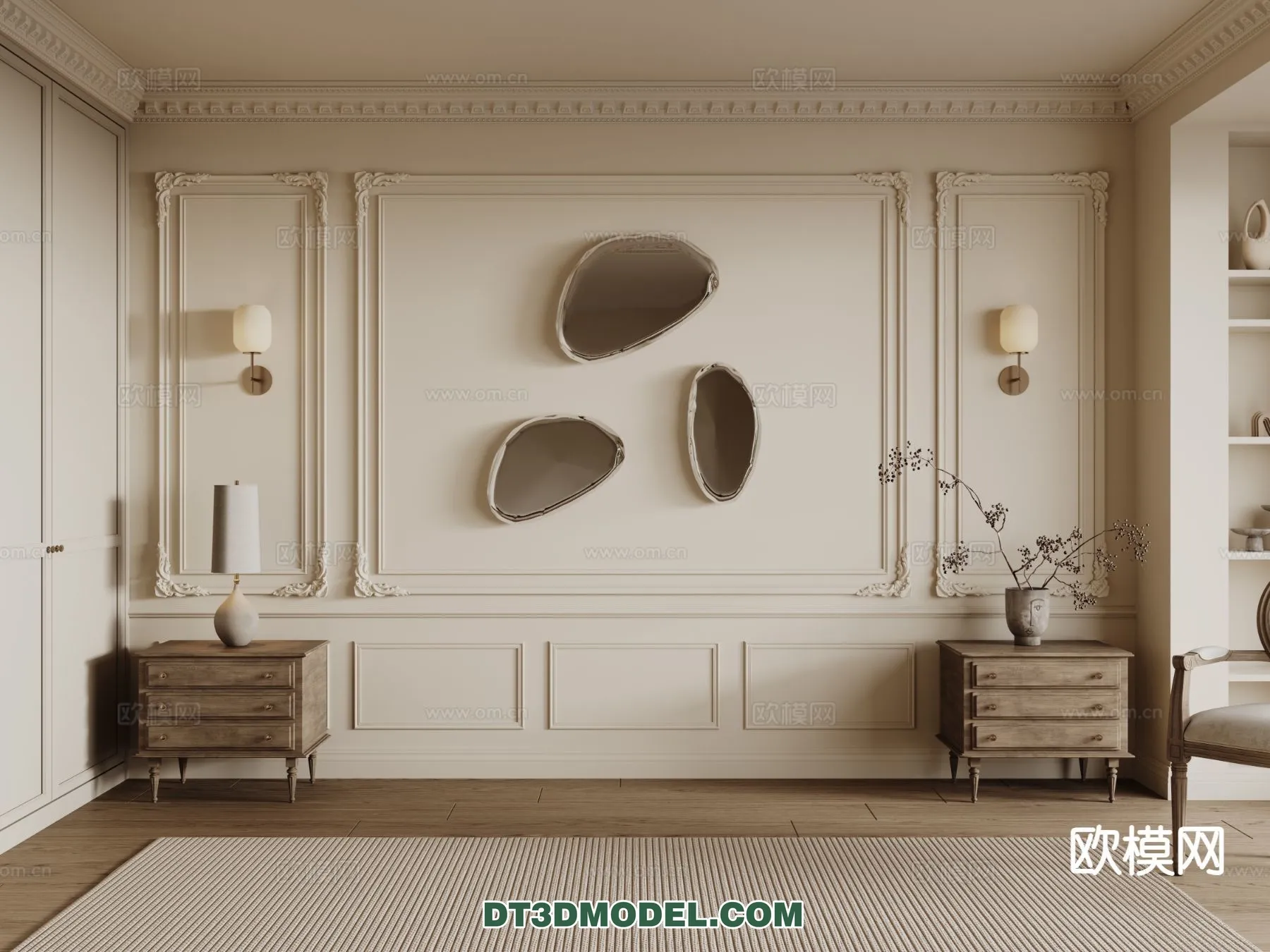 3D Model of Headboard – Bedroom Decoration 3D – 150 – CORONA
