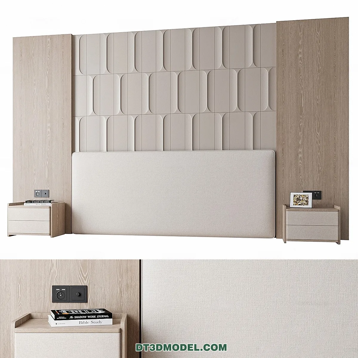 3D Model of Headboard – Bedroom Decoration 3D – 190 – VRAY