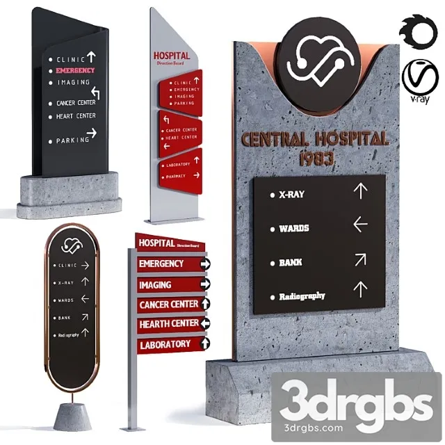 3d model of hospital information board for exterior 3dsmax Download