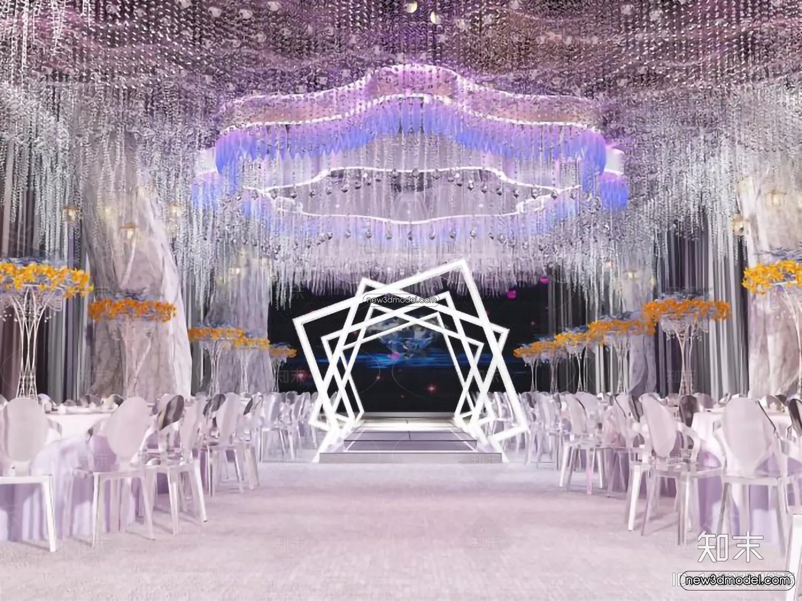 3D Model of Wedding Hall – 3D Scene – 017 – VRAY