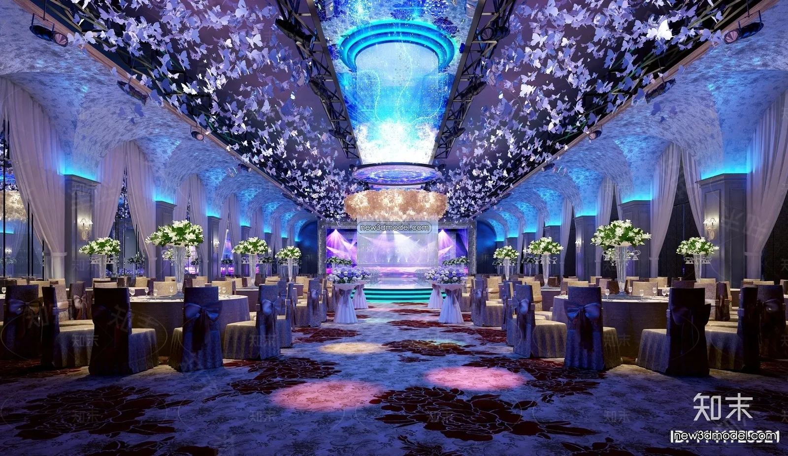3D Model of Wedding Hall – 3D Scene – 030 – VRAY