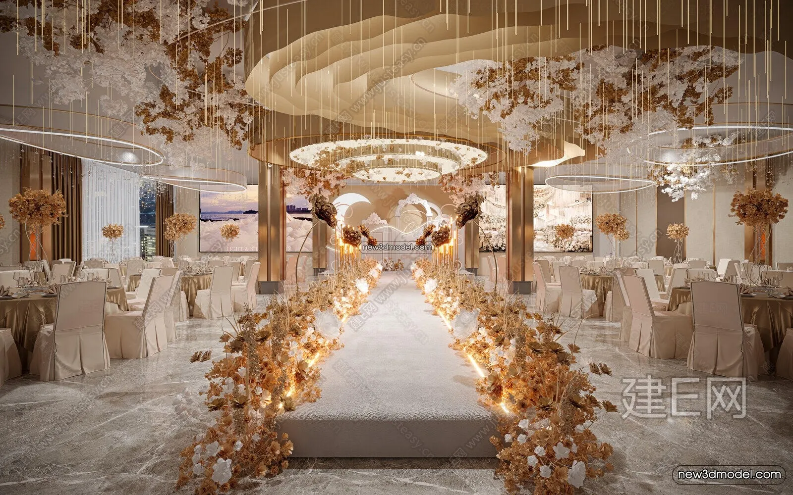 3D Model of Wedding Hall – 3D Scene – 031 – CORONA