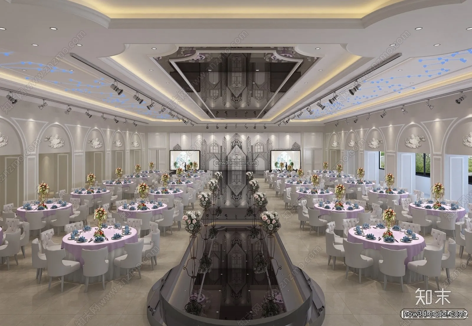 3D Model of Wedding Hall – 3D Scene – 032 – VRAY