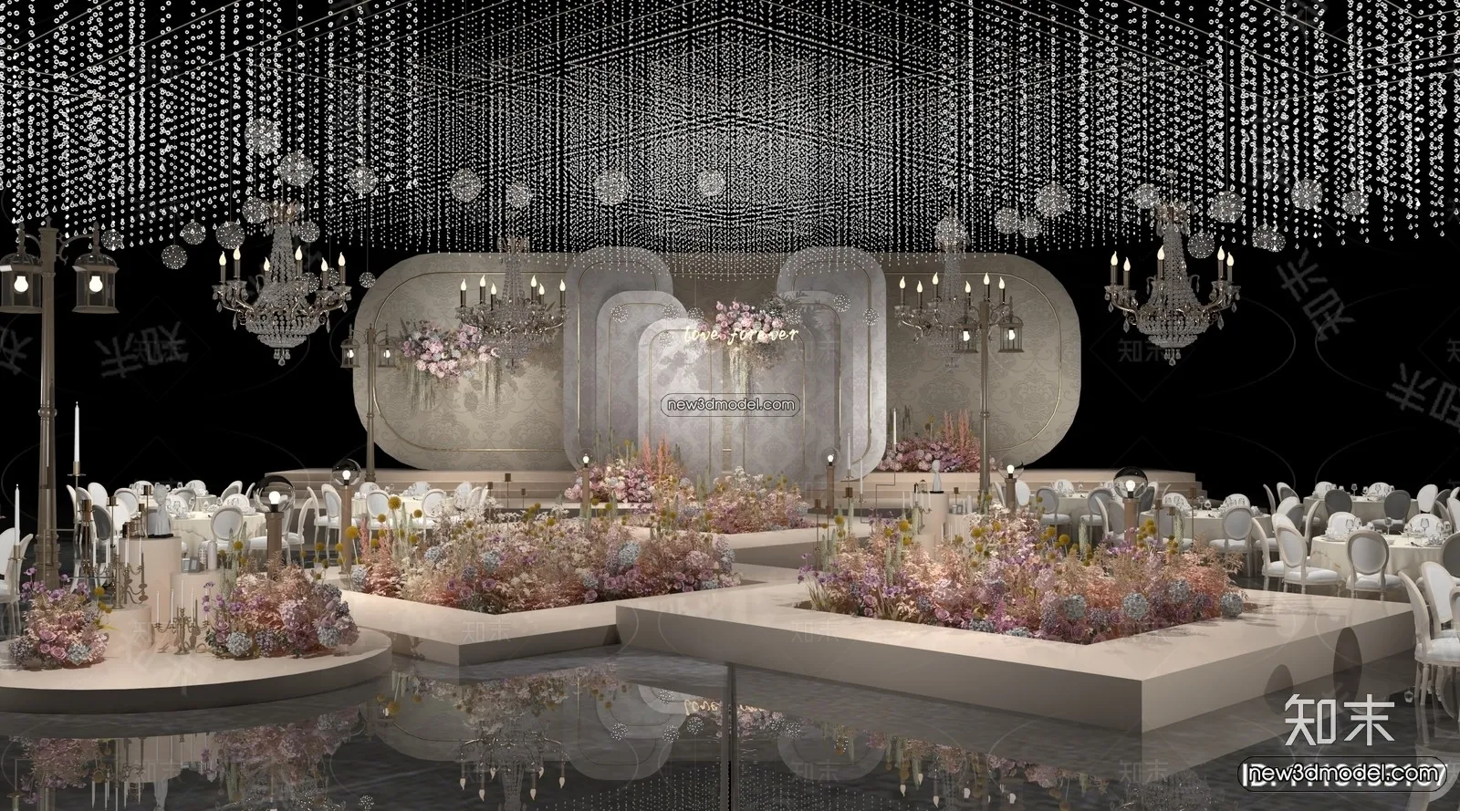 3D Model of Wedding Hall – 3D Scene – 038 – VRAY