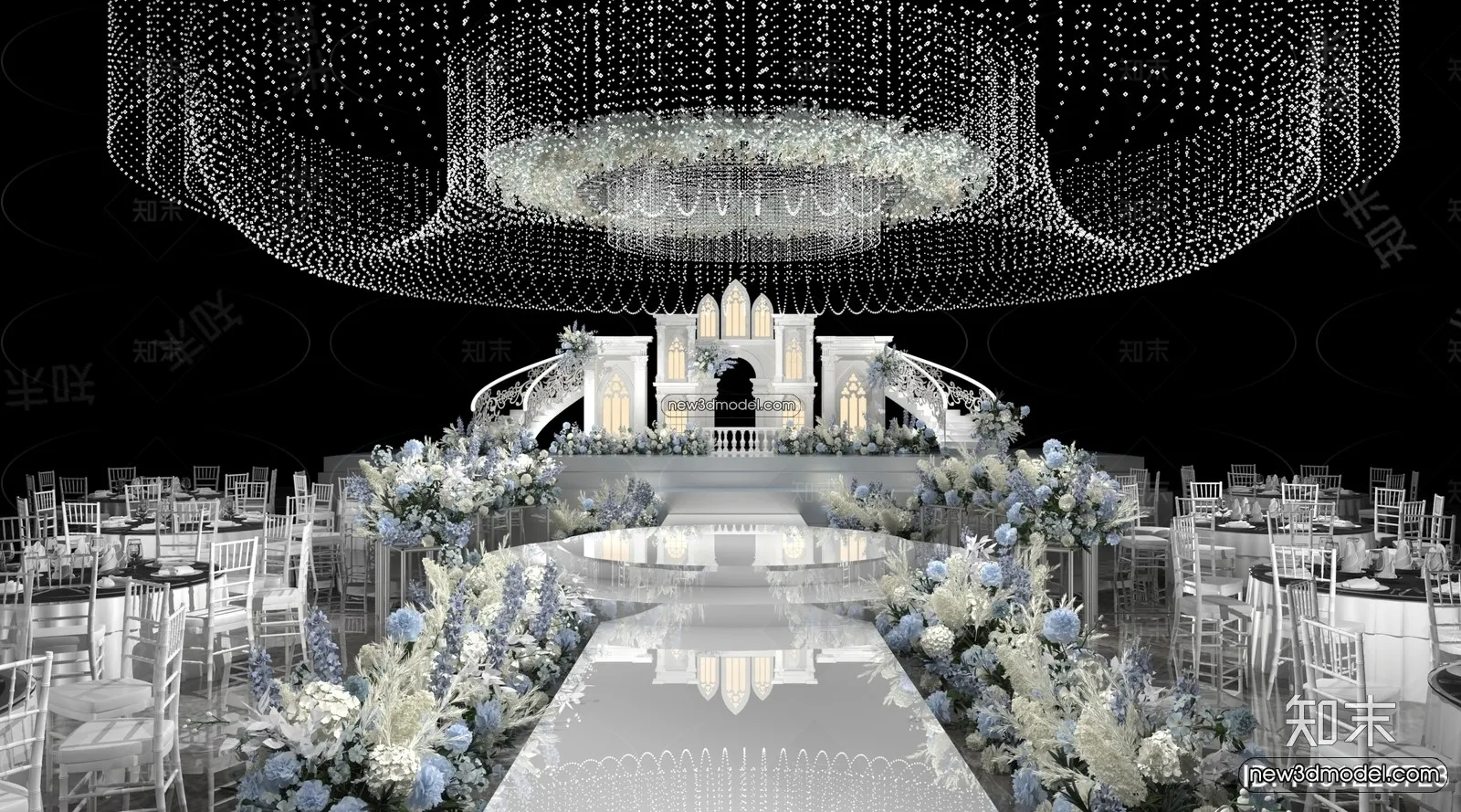 3D Model of Wedding Hall – 3D Scene – 039 – VRAY