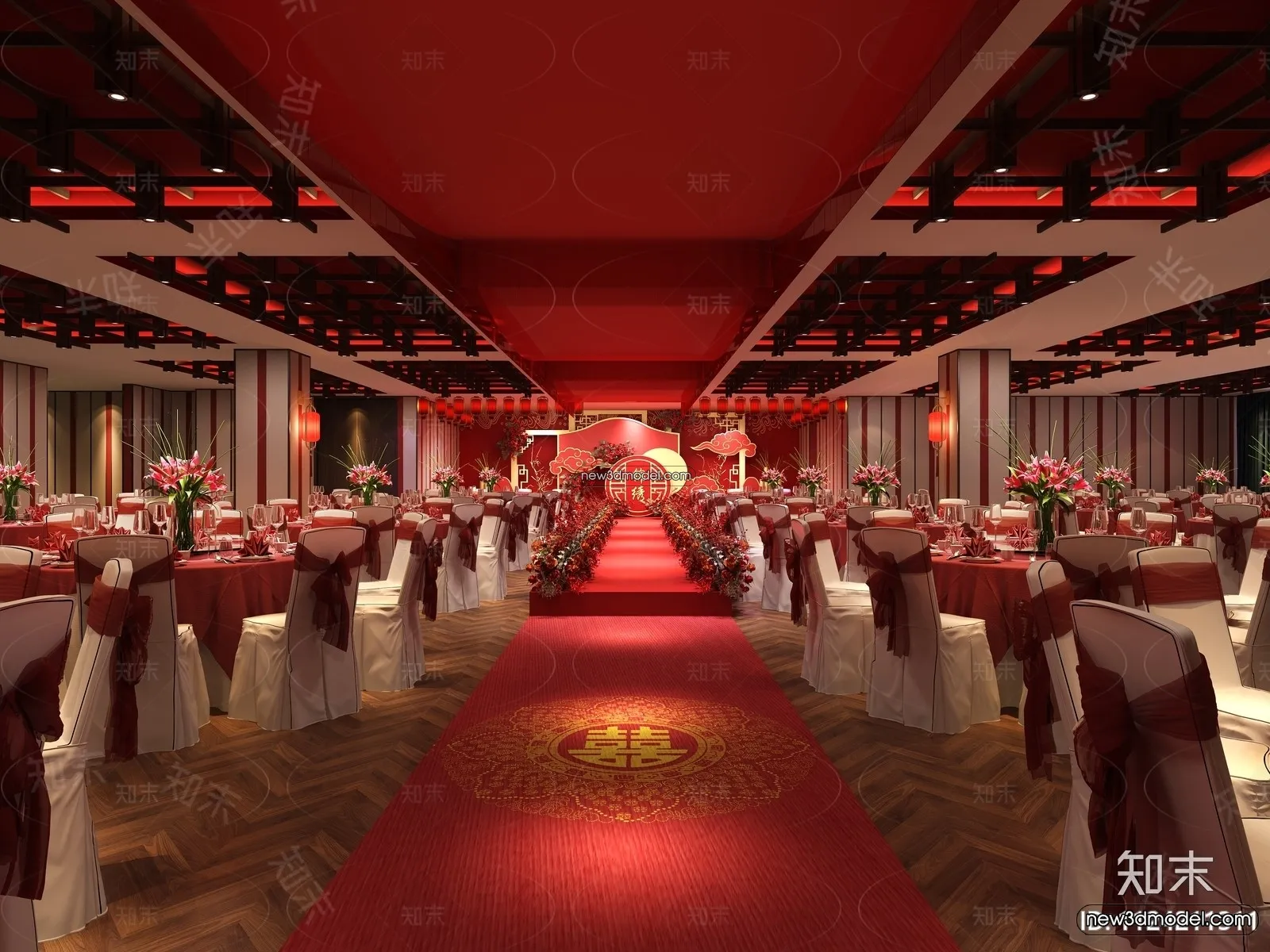 3D Model of Wedding Hall – 3D Scene – 042 – VRAY
