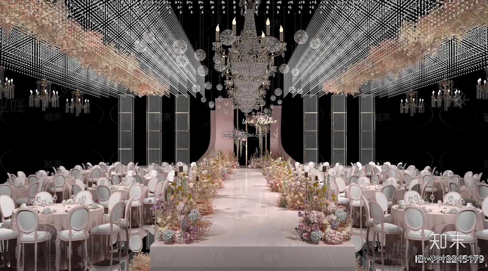 3D Model of Wedding Hall – 3D Scene – 053 – VRAY