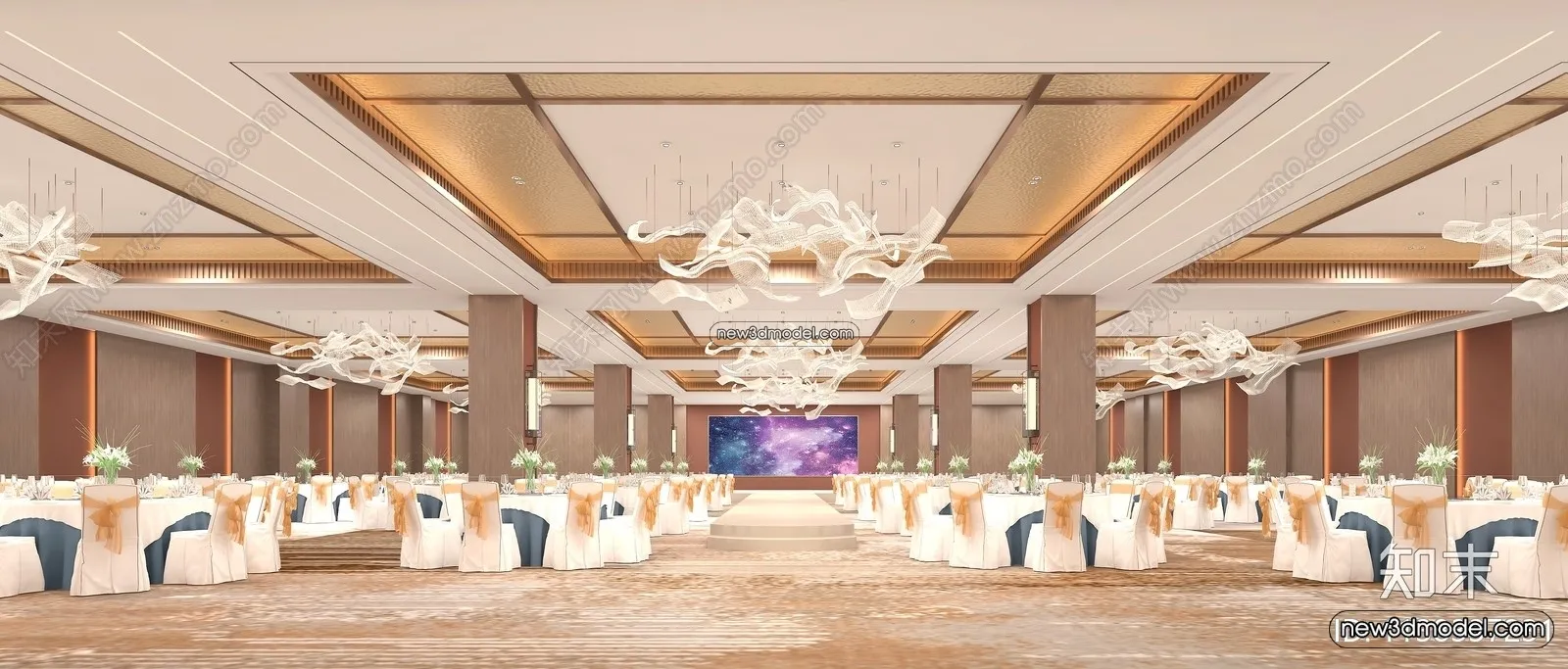 3D Model of Wedding Hall – 3D Scene – 066 – VRAY