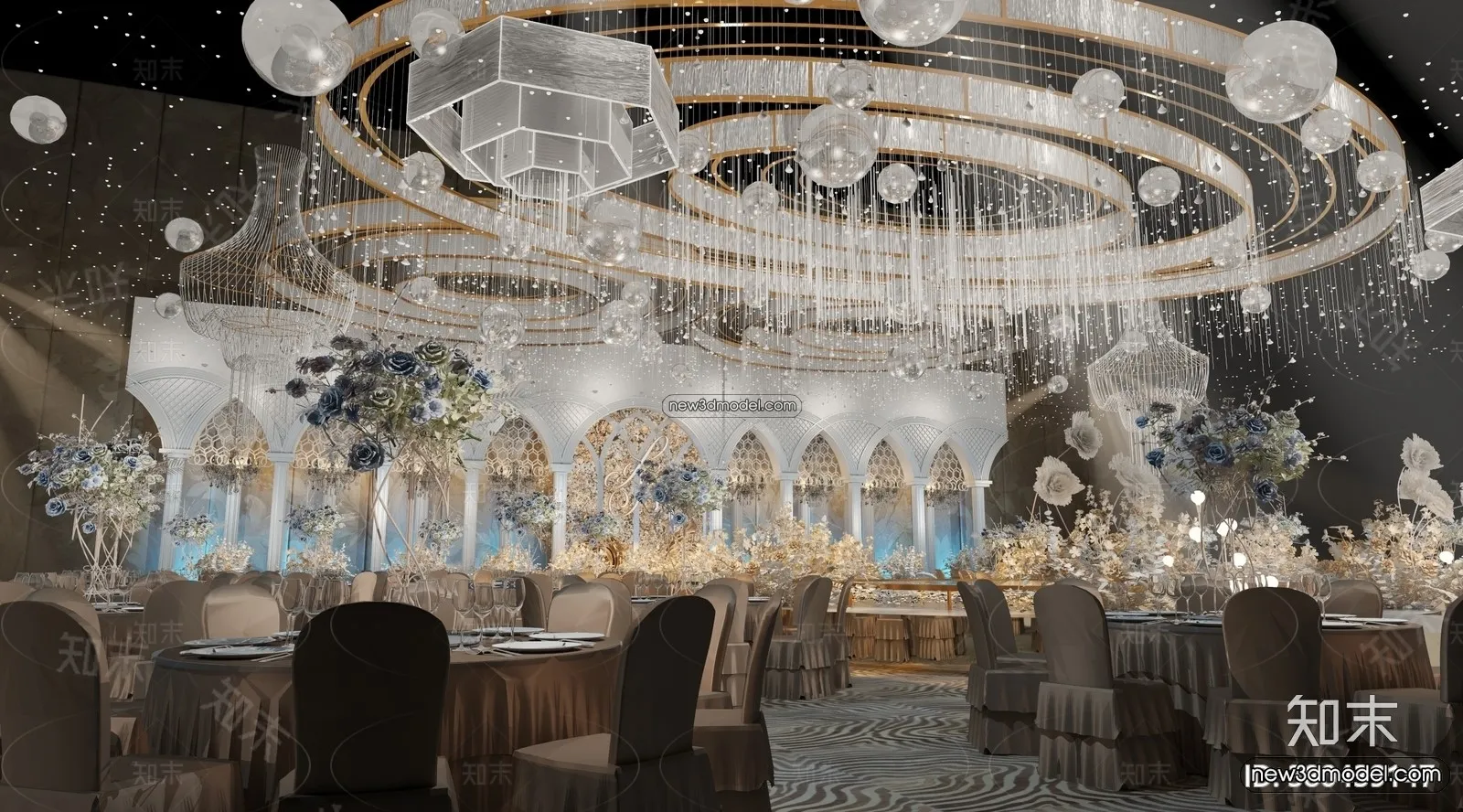 3D Model of Wedding Hall – 3D Scene – 096 – VRAY