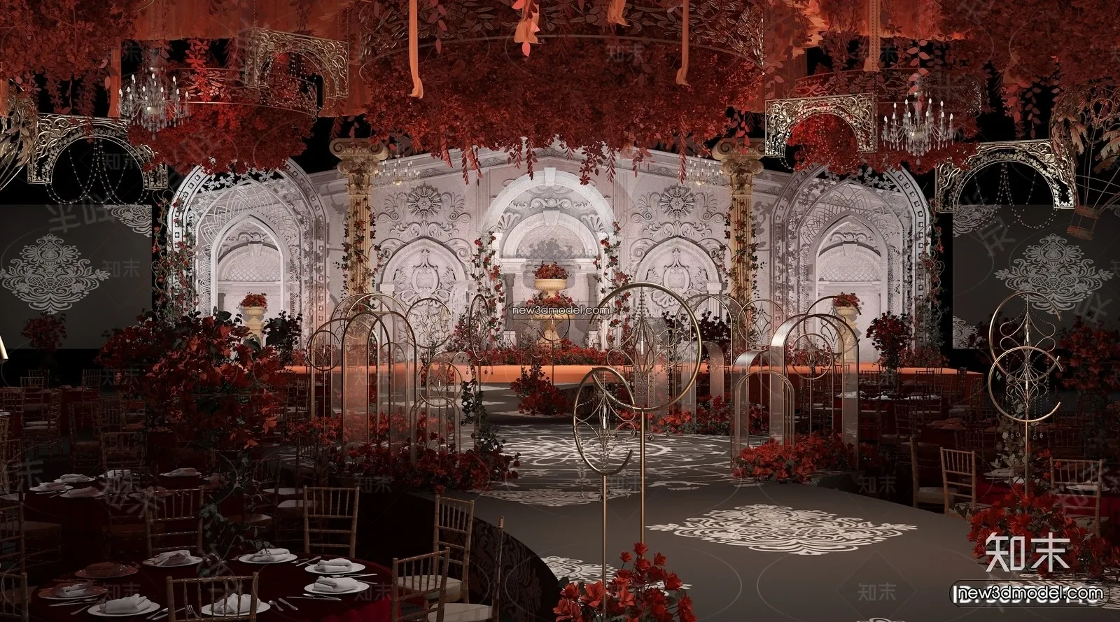 3D Model of Wedding Hall – 3D Scene – 126 – VRAY