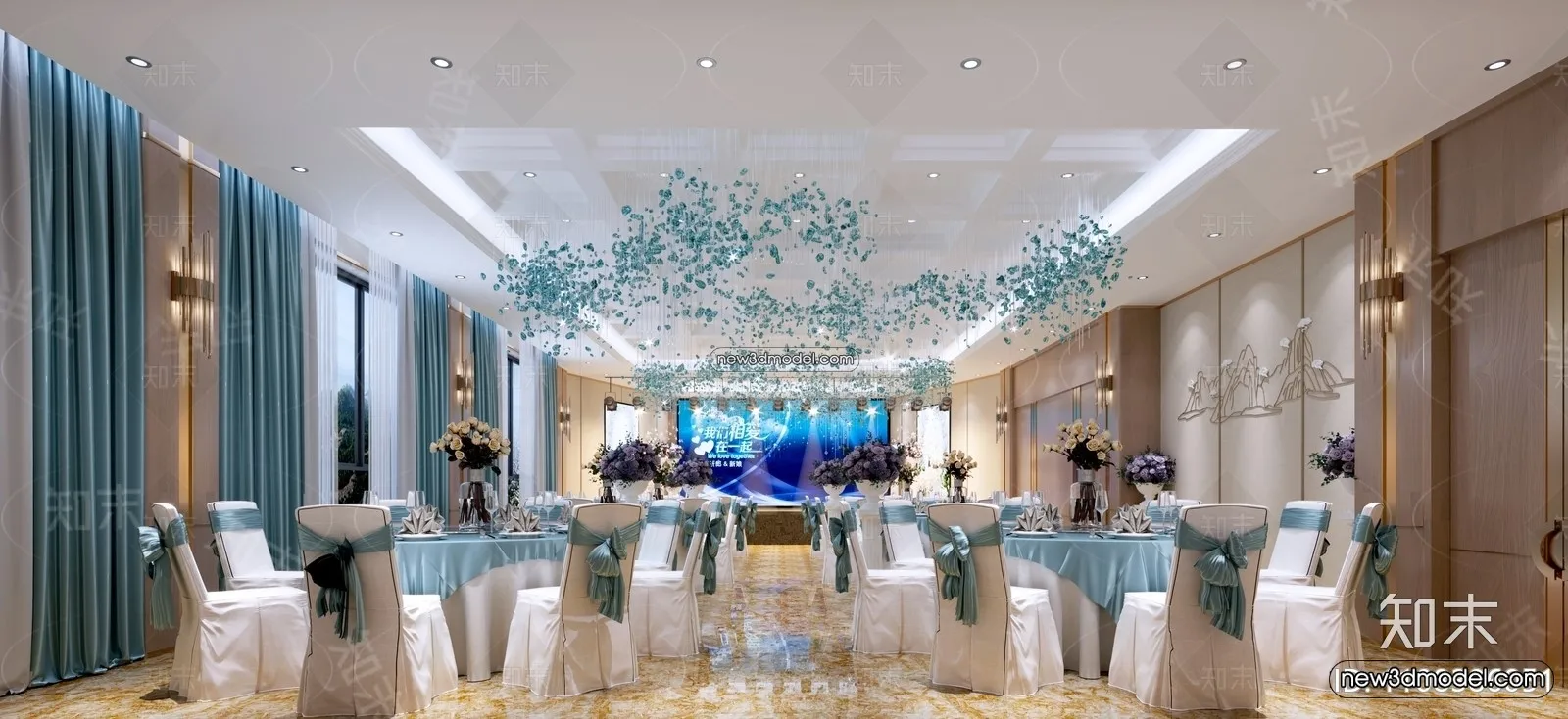 3D Model of Wedding Hall – 3D Scene – 129 – CORONA