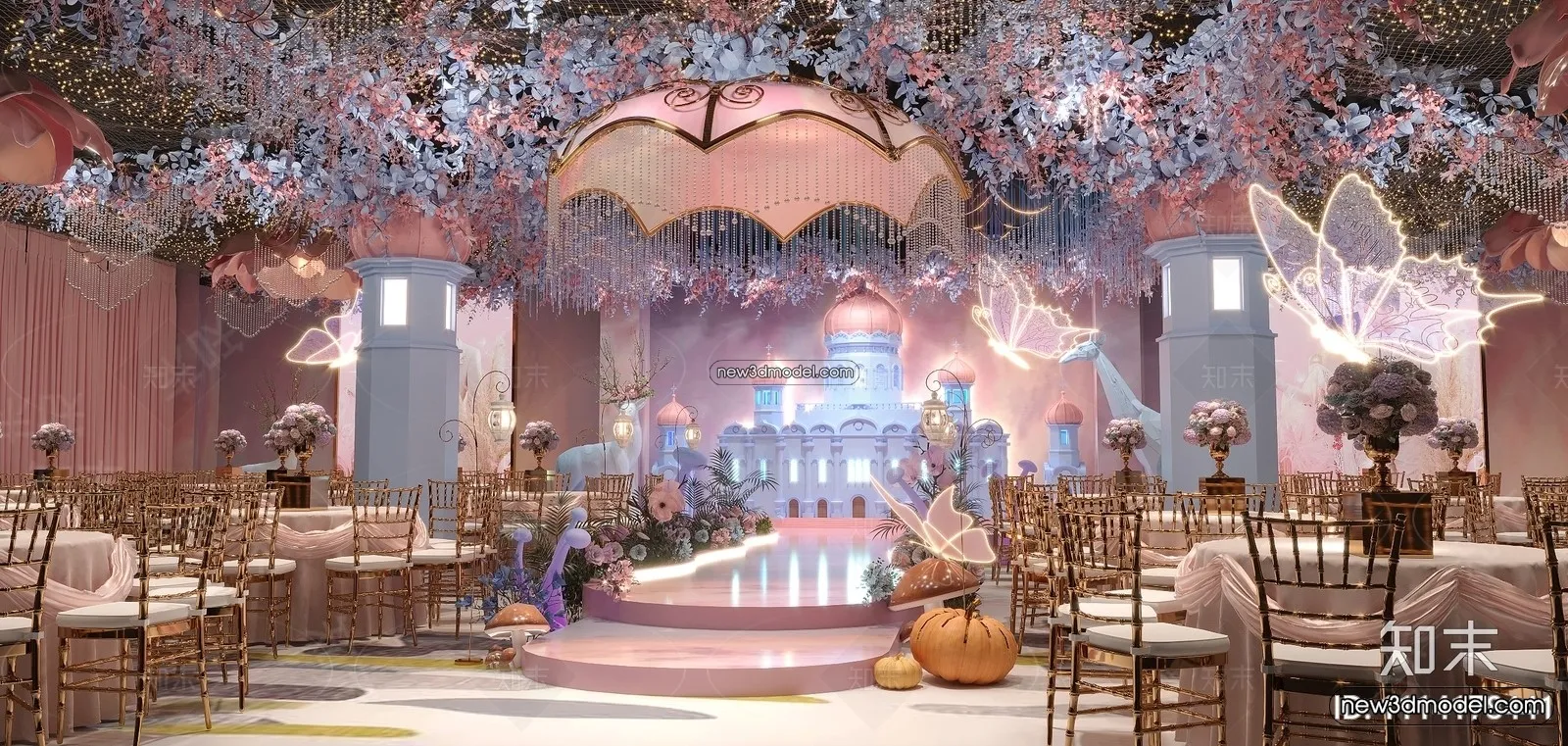 3D Model of Wedding Hall – 3D Scene – 135 – CORONA