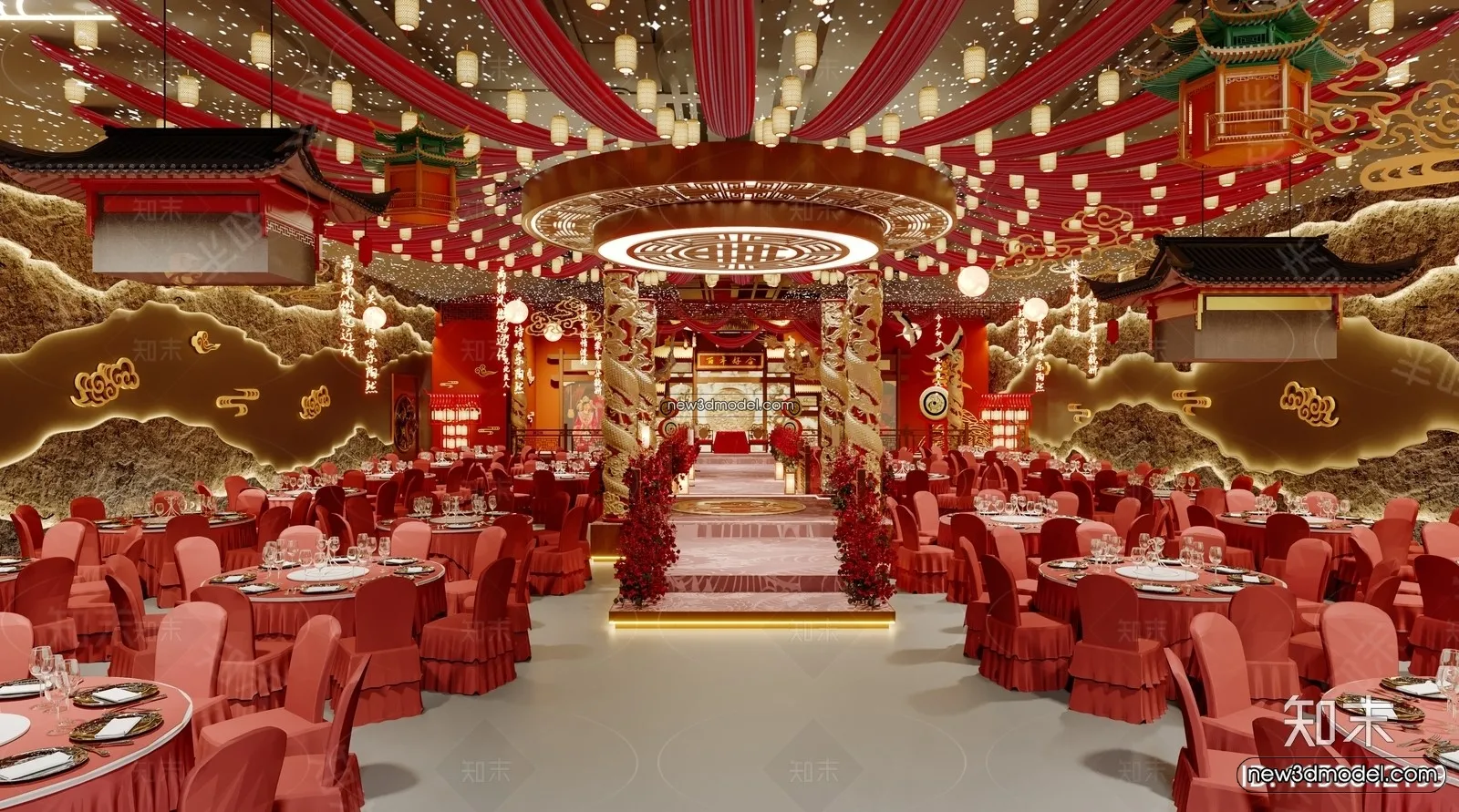 3D Model of Wedding Hall – 3D Scene – 143 – CORONA