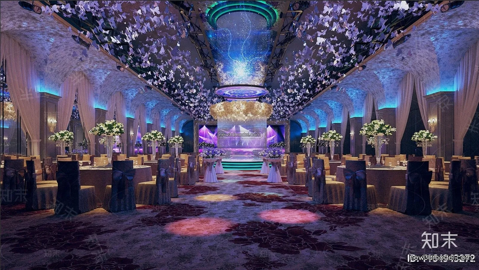 3D Model of Wedding Hall – 3D Scene – 145 – VRAY