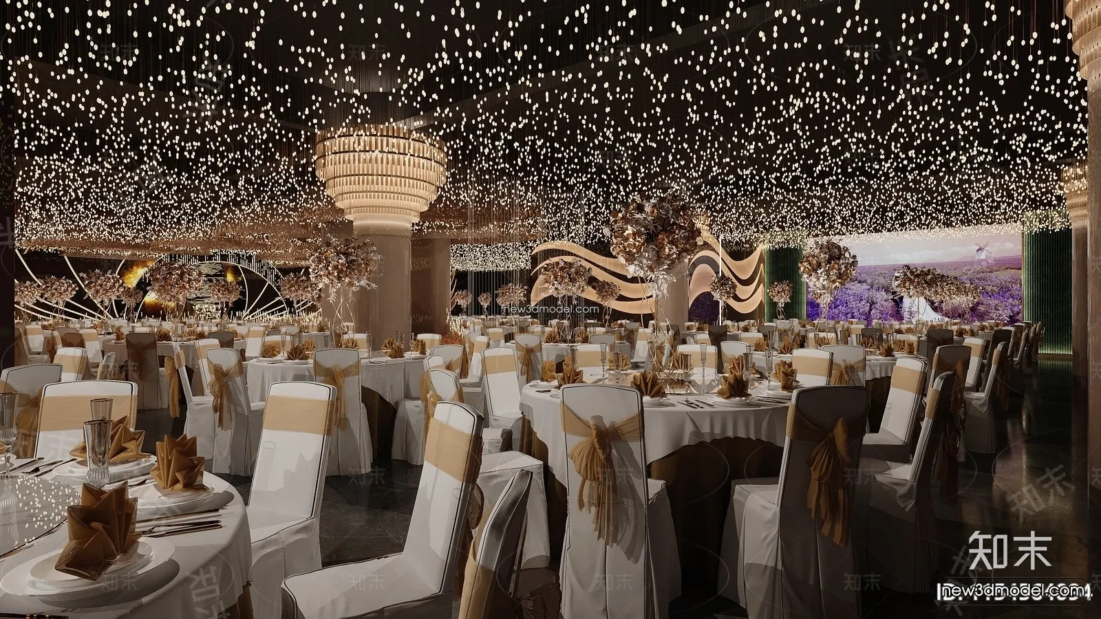 3D Model of Wedding Hall – 3D Scene – 158 – CORONA