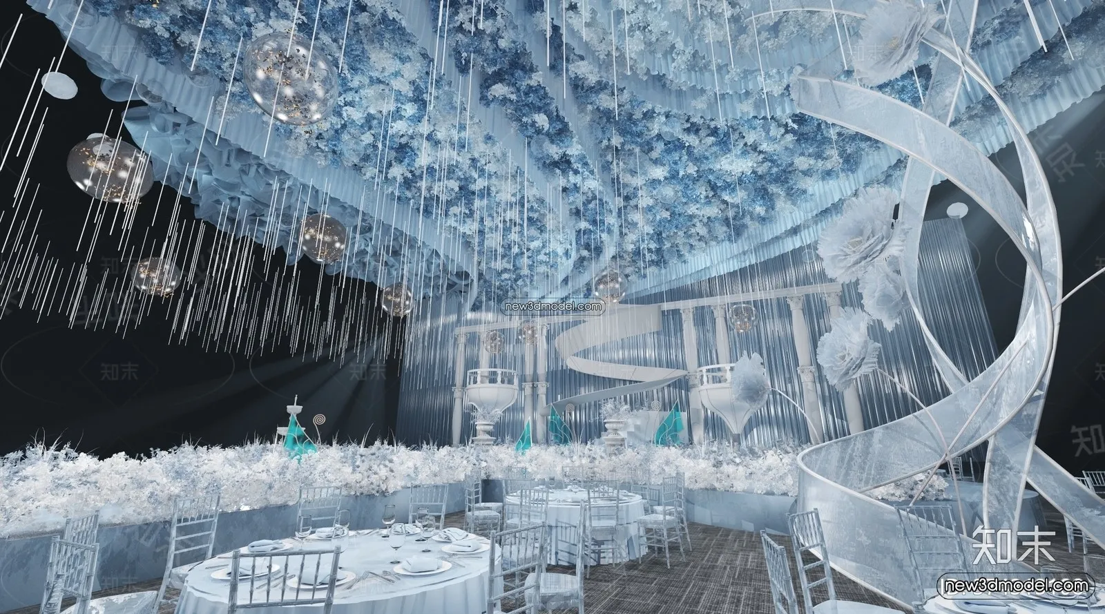 3D Model of Wedding Hall – 3D Scene – 159 – VRAY