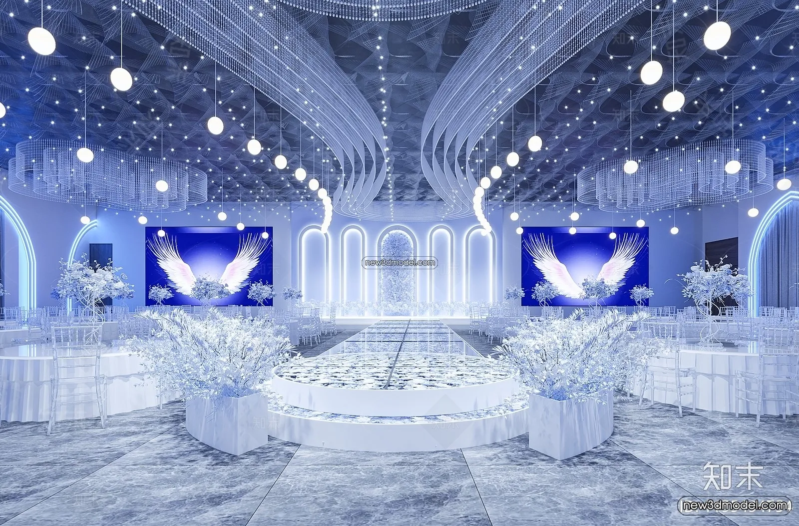 3D Model of Wedding Hall – 3D Scene – 166 – CORONA